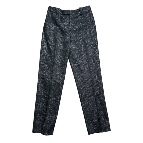 Zadig & Voltaire Black Peter Check Metallic Straight Leg Trousers EU 40 - Picture 2 of 9